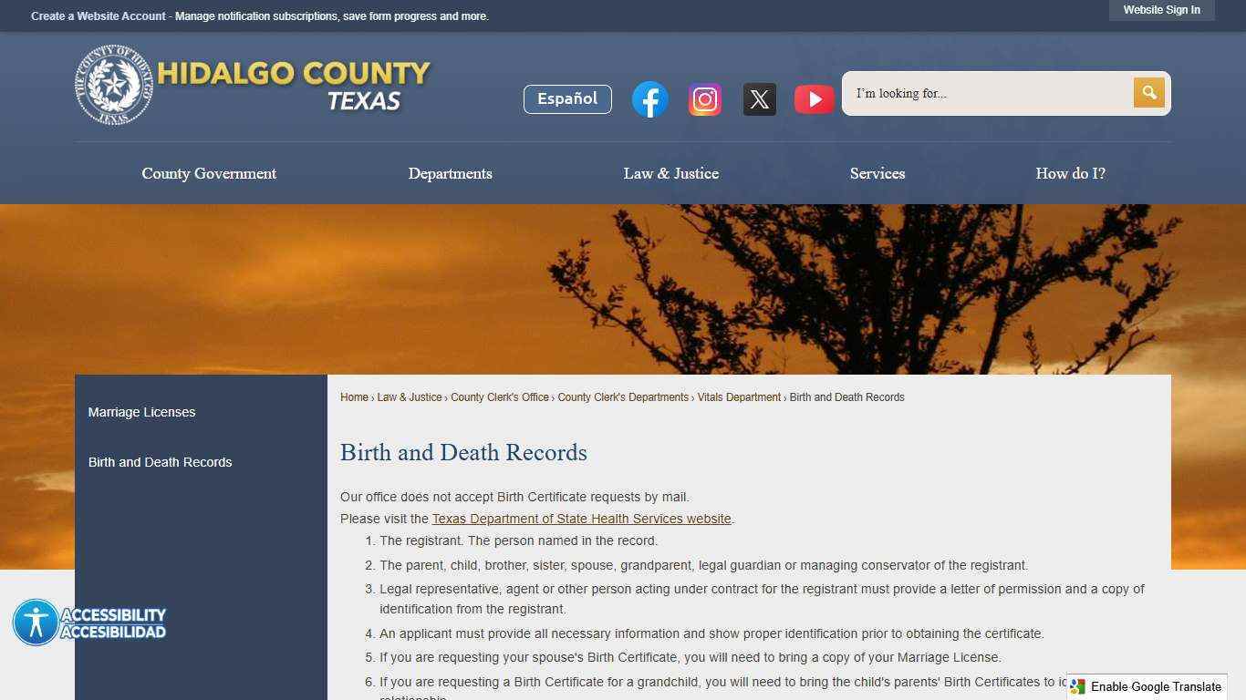Birth and Death Records | Hidalgo County, TX - Official Website