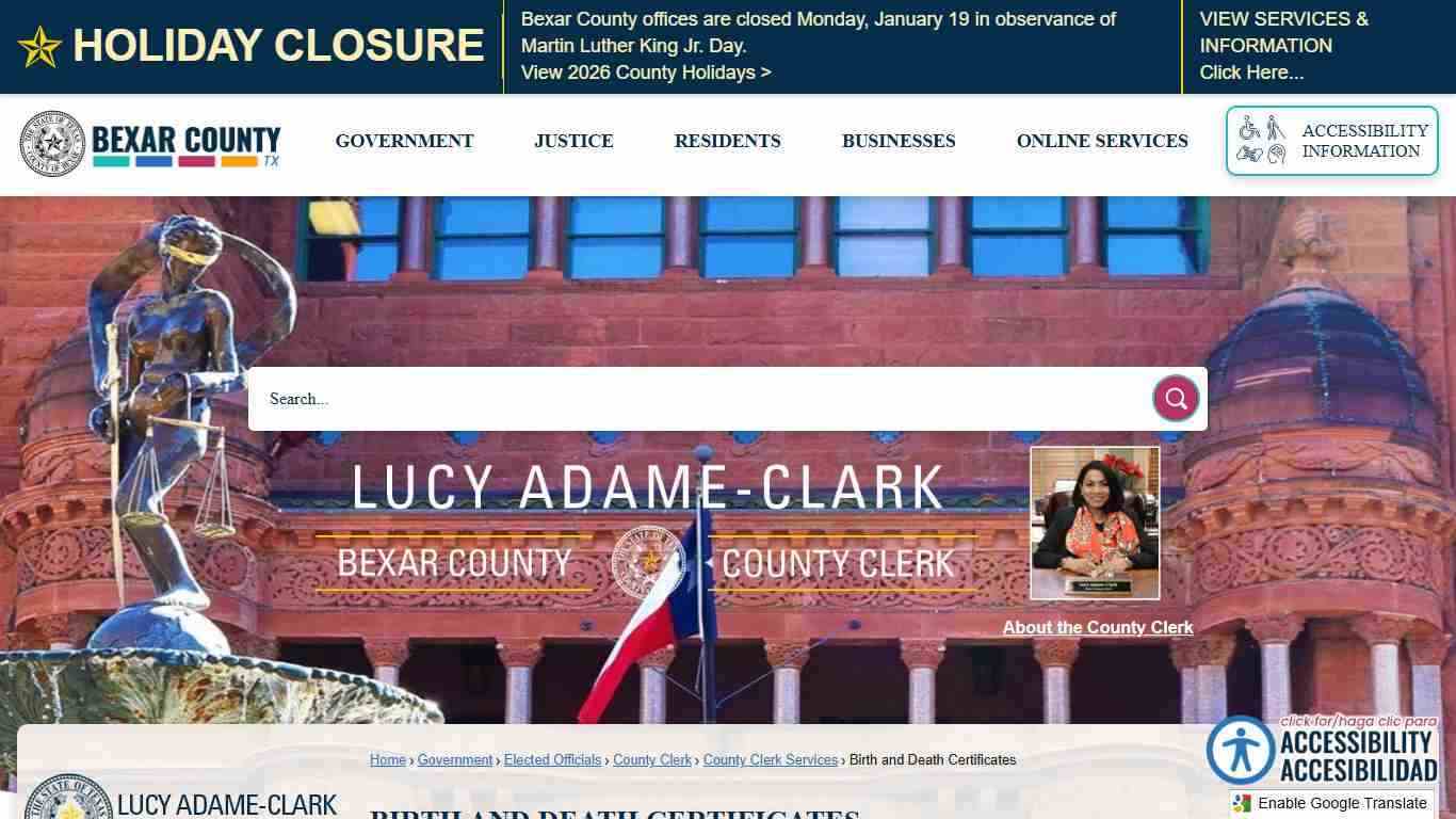 Birth and Death Certificates | Bexar County, TX - Official Website